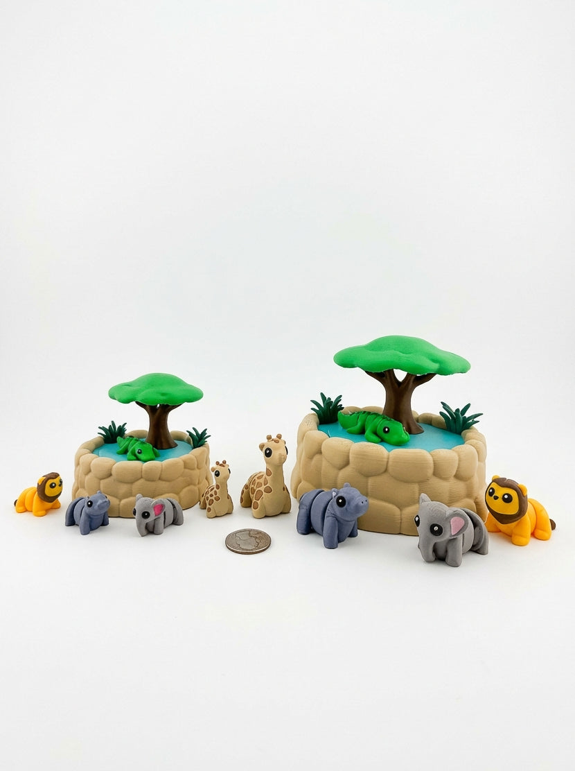 Safari Watering Hole CritterPod™ Playset | Screen-Free Imaginative Play