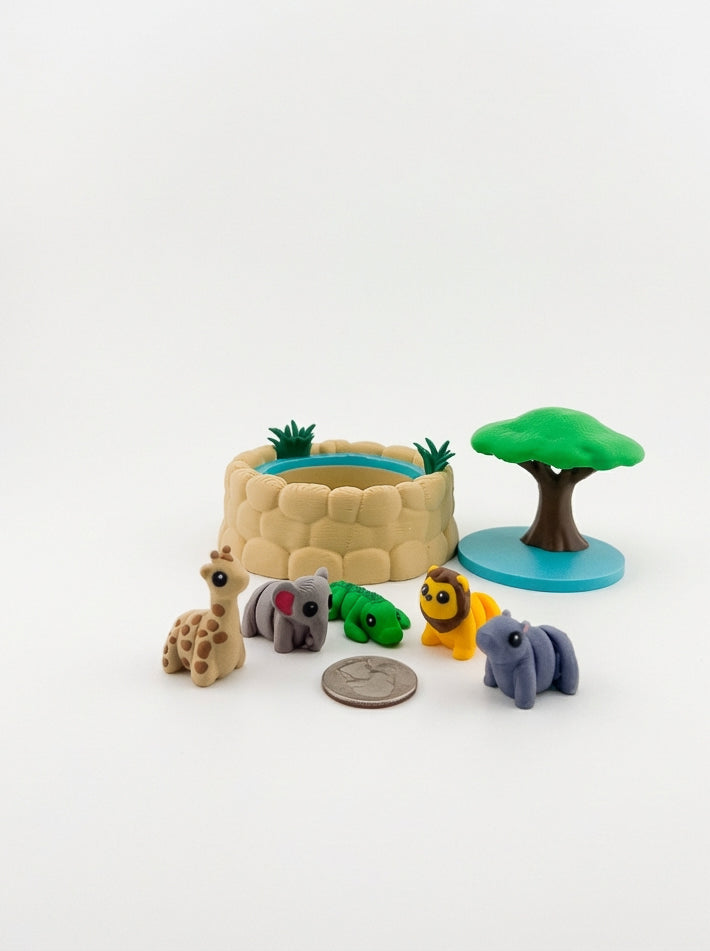 Safari Watering Hole CritterPod™ Playset | Screen-Free Imaginative Play