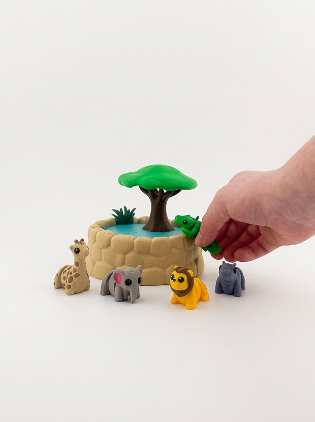 Safari Watering Hole CritterPod™ Playset | Screen-Free Imaginative Play