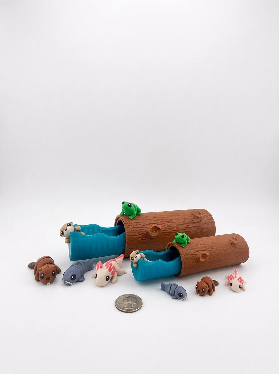 Freshwater Log CritterPod™ Playset | Screen-Free Imaginative Play