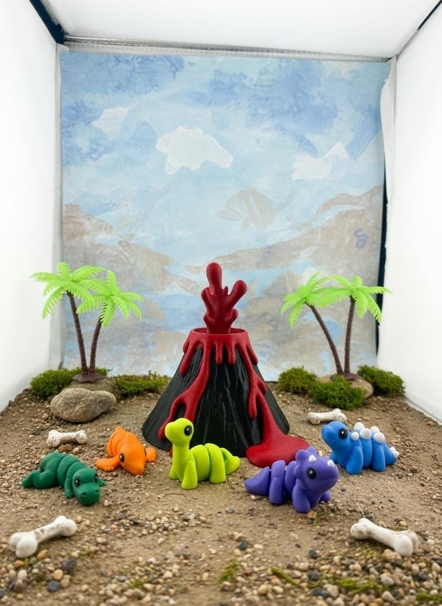 Volcano Dinosaur CritterPod™ Playset | Screen-Free Imaginative Play