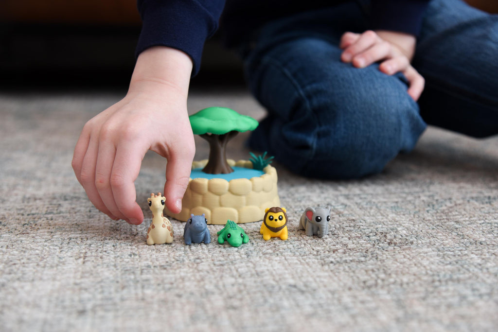 Safari Watering Hole CritterPod playset - birthday gift or stocking stuffer for wildlife-loving kids