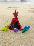 Volcano Dinosaur CritterPod Playset - Screen-Free Imaginative Play Toy for Kids by CritterPods